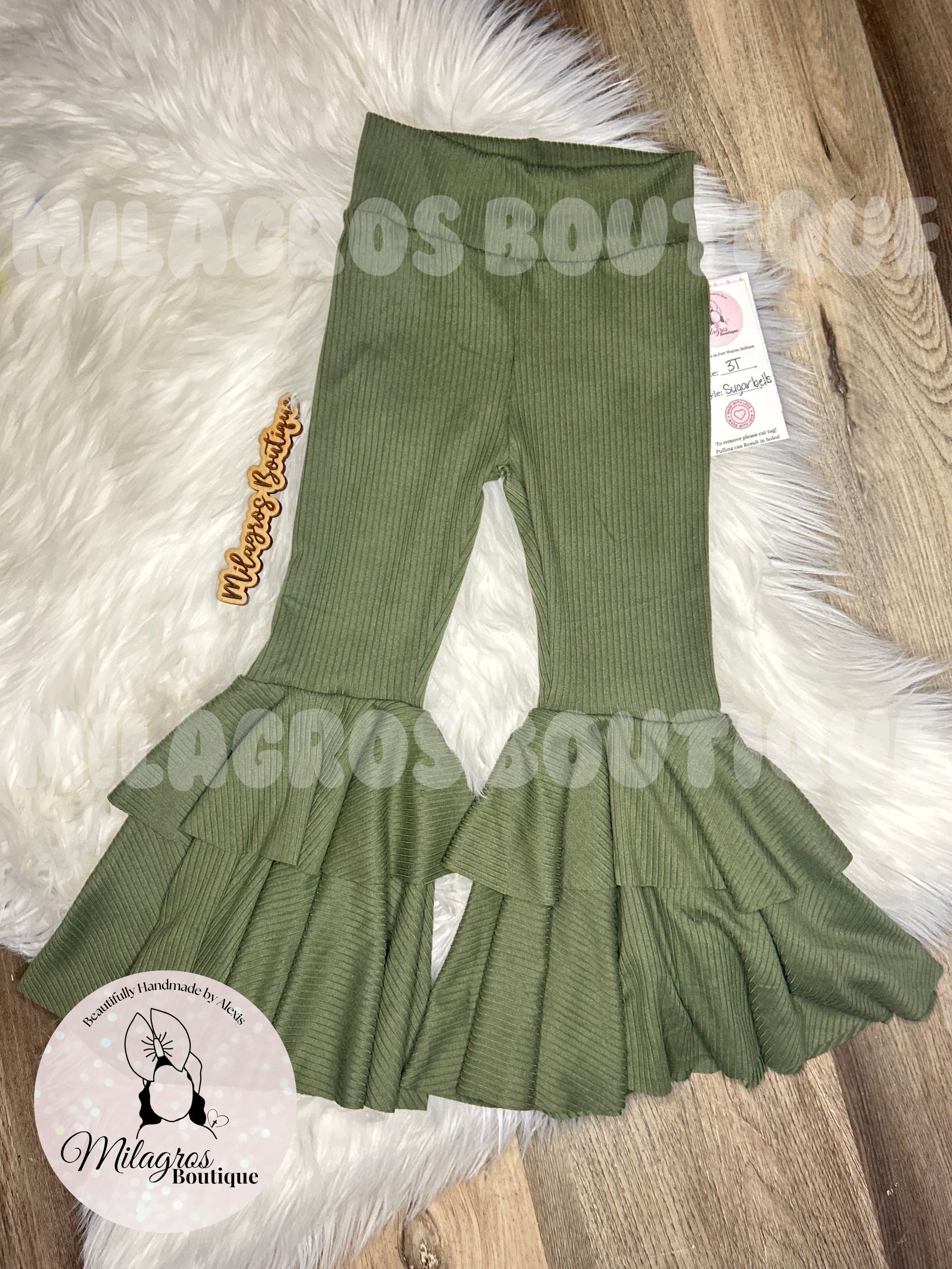 Olive green sugar bells - 3T